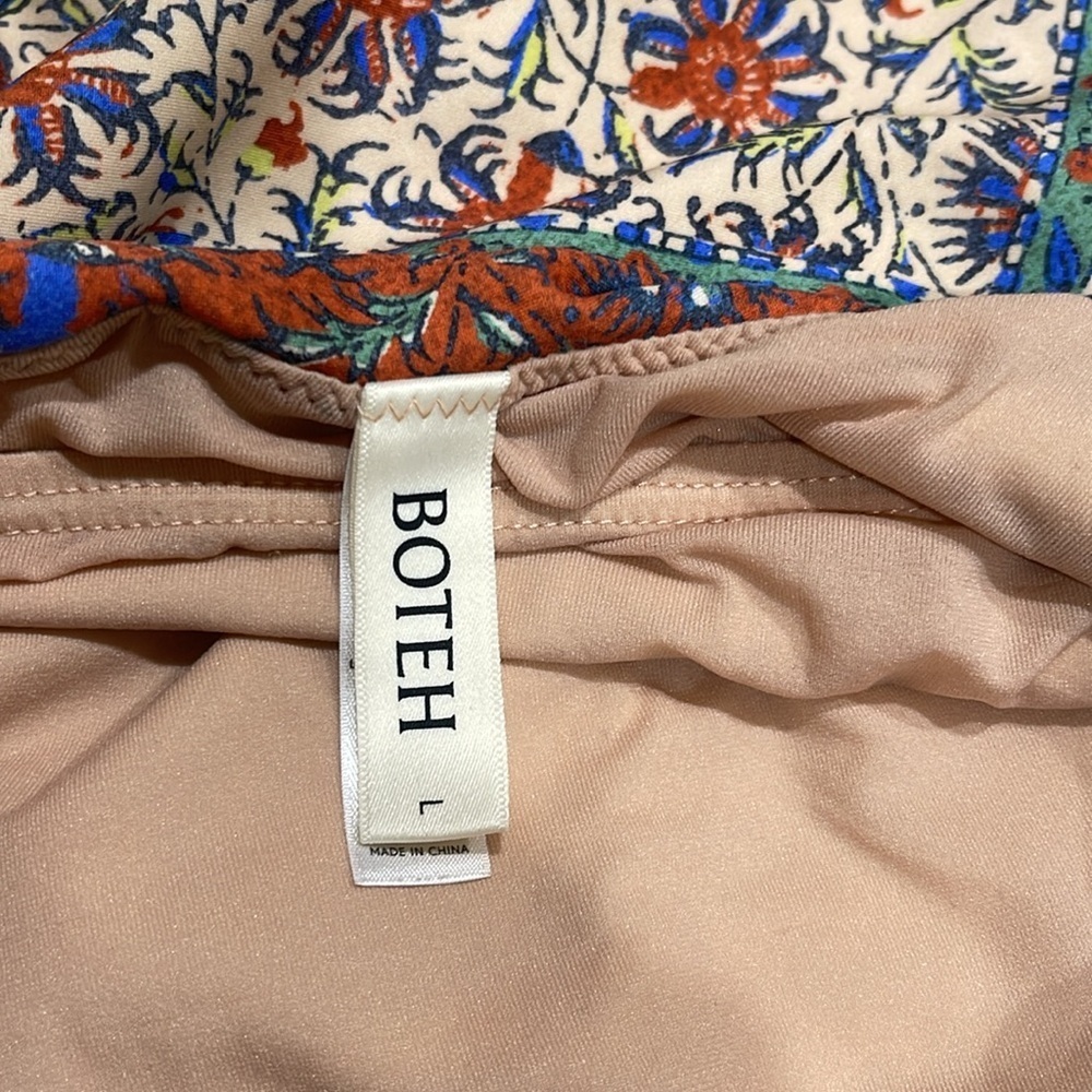 BOTEH Clementine Zoey Button Detail Multi Print One Piece Swimsuit SZ L - Picture 8 of 10